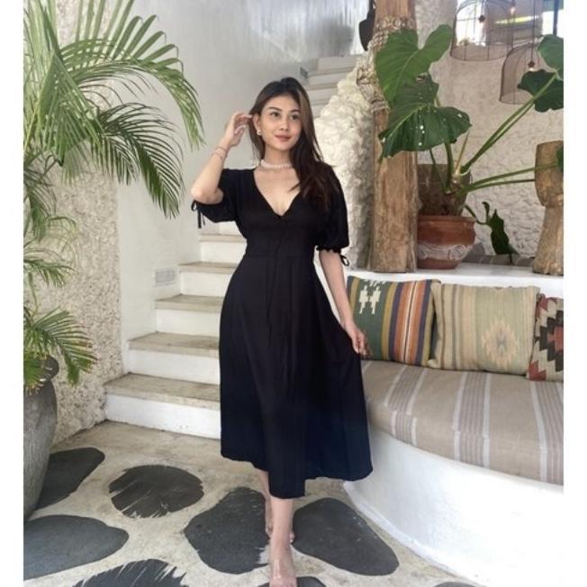 Lavia Dress - Rayon Dress - Korean Dress- Long Dress - Dress Pantai - White Dress