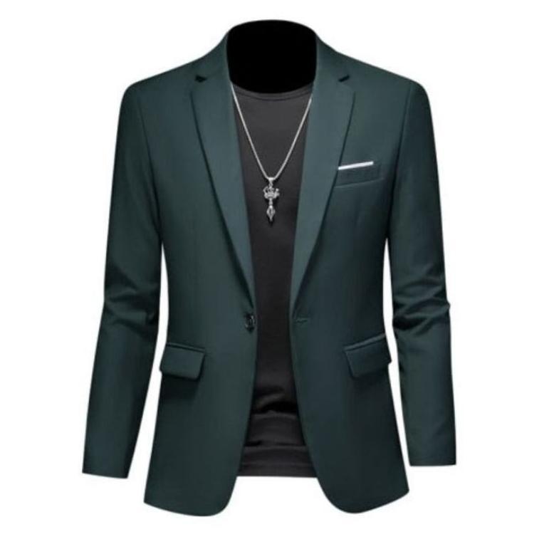 PREMIUM JAS BLAZER PRIA WARNA HIJAU TUA - JAS BLAZER KANTOR - JAS WEDDING - JAS NIKAH - JAS ACARA