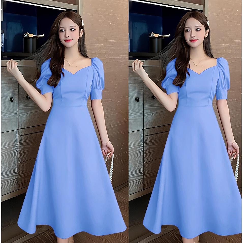Midi Dress Syahira Scuba/ Natal/Gereja/Bisa Cod