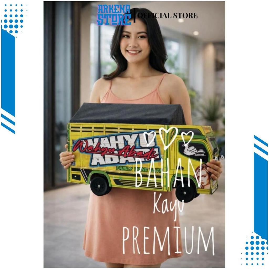 Miniatur Truk Oleng Wahyu Abadi 50 cm Mainan Kayu Custom Pajangan Koleksi Anak Dewasa XO Best Seller