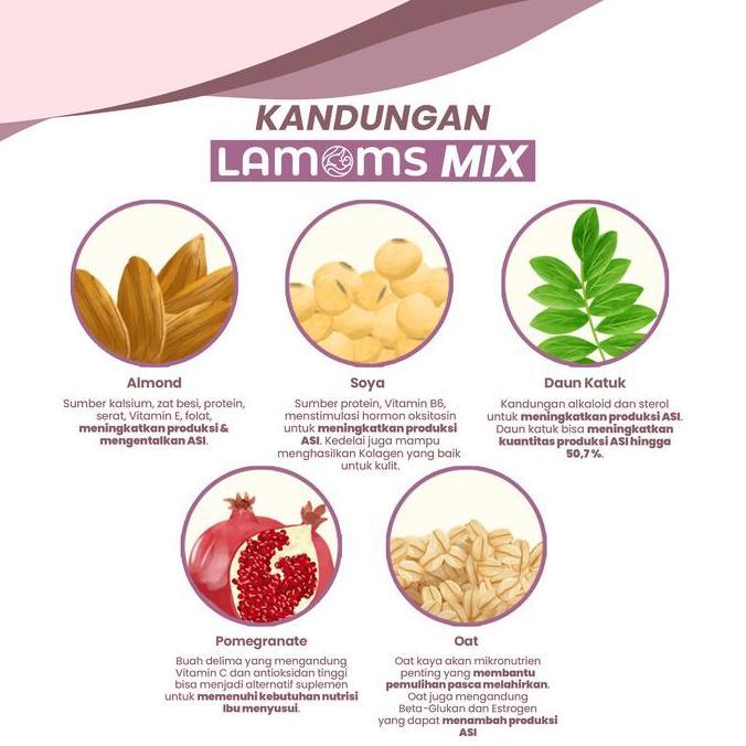 Cod,Sajabisa- [Beli Gratis 1] Susu Almond Lamoms Mix - Plus Soya & Ekstrak Katuk - 00Gr