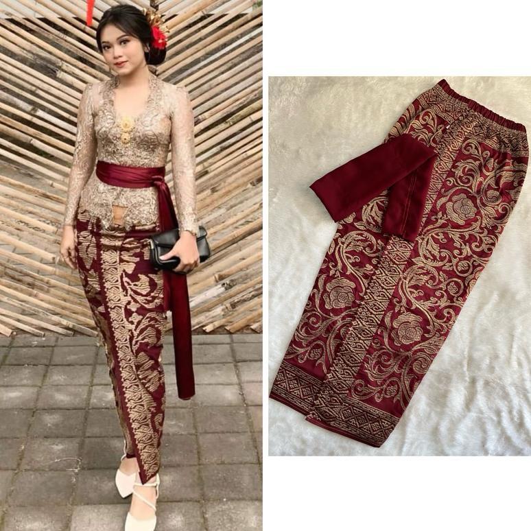 KAMEN JADI BORDIR MOTIF  SEKAR WANGI FULL STRAIT SET SELENDANG (selendang wrna rndom) /KAMEN STRAIT/