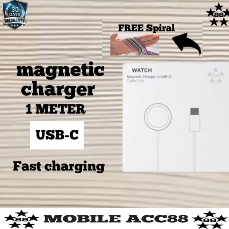 KABEL CHARGER WATCH SERIES SE - 1 - 2 - 3 - 4 - 5 - 6 -  7 - 8 - 9 MAGNETIC WATCH TO TYPE-C Charger 