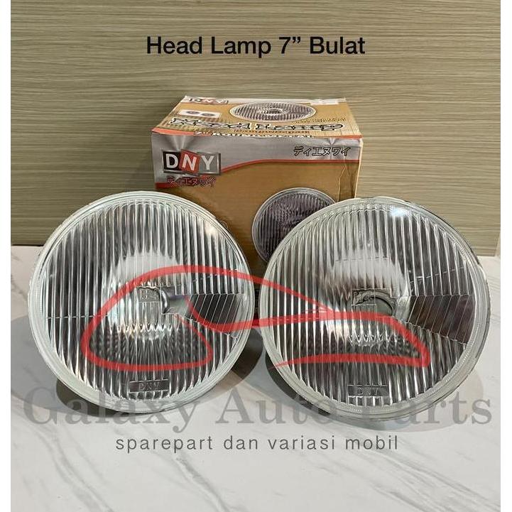 HEADLAMP HEAD LAMP LAMPU MOBIL MOTOR BULAT 7 INCH STANDAR UNIVERSAL *