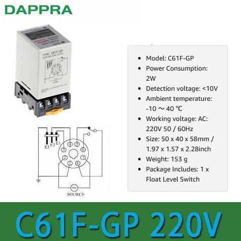 Otopic- C61F-Gp C61F Gp Ac 220V Floatless Level Relay Dangan Socket Sd22