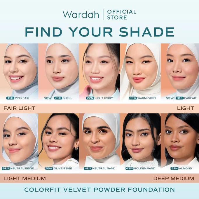 Makeyou- Wardah Colorfit Velvet Powder Foundation Tahan Air Dan Tahan Lama Untuk Wajah - Waterproof 