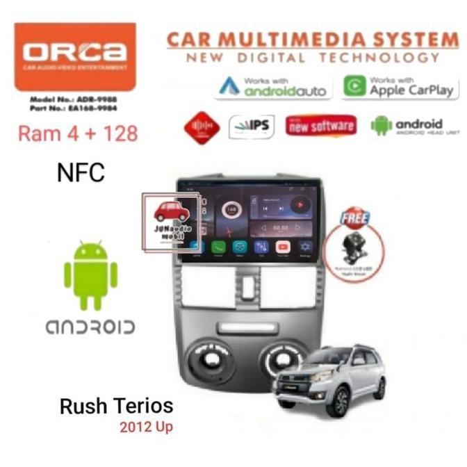Head Unit Orca Standart 9 Inch Calay Rush Terios 2012 Up + Kamera
