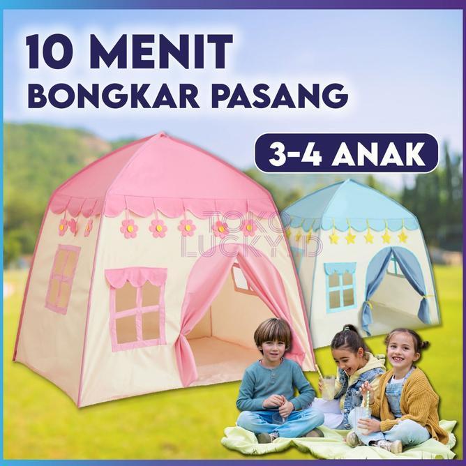 Tenda Mainan Anak Jumbo 34 Orang Playhouse Kemah Rumah Camping Princess Castle
