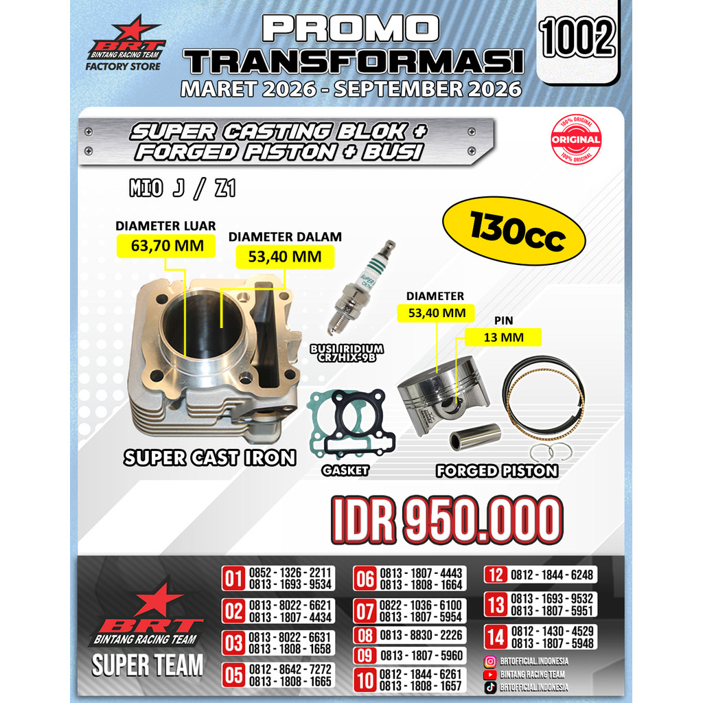 PAKET BORE UP MIO J/Z1 53.40 BRT