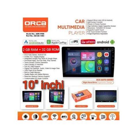 Head Unit ORCA ECO SERIES ANDROID 10 inch ORCA ADR 9988 -Dinasti Audio