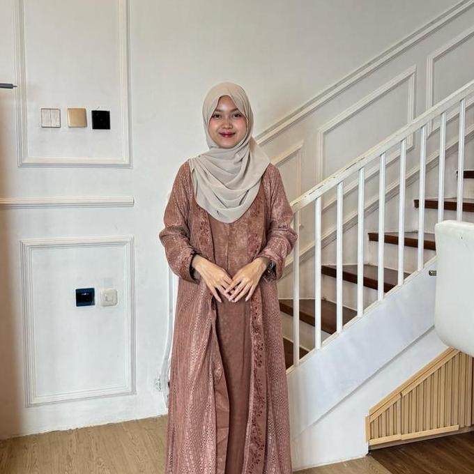 Shukyo- Daff Hijab | Luna Abaya | Abaya Brukat Silk Meh Muslim Gamis Nita Dress Pesta Kondangan Lemb