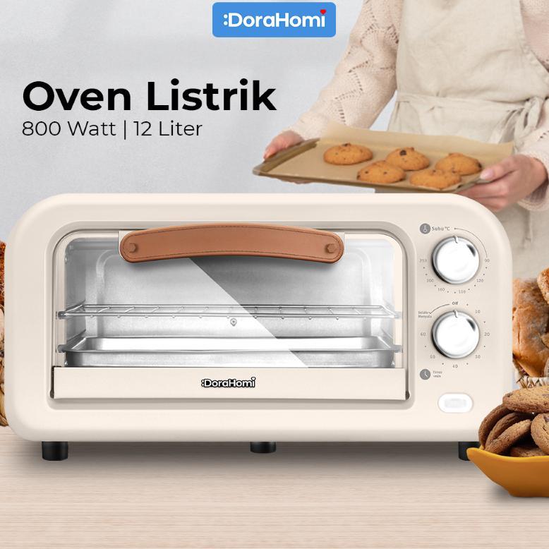 DoraHomi Oven Mini Listrik 12 Liter 800 Watt Low Watt Pemanggang Kue Daging Serbaguna Diskon