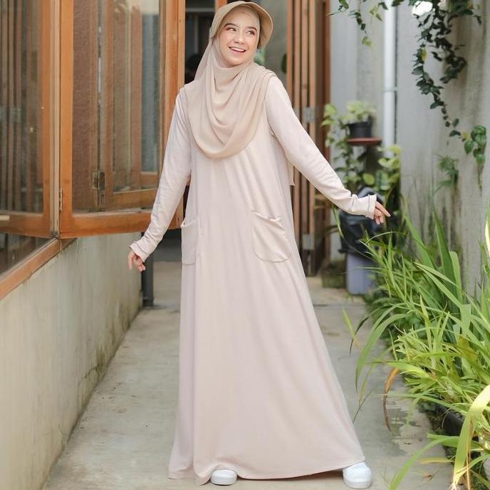 Shukyo- Olla Daily Dress / Gamis Knit Sporty / Gamis Rajut Halus / Gamis Olahraga / Gamis Kaos Rajut