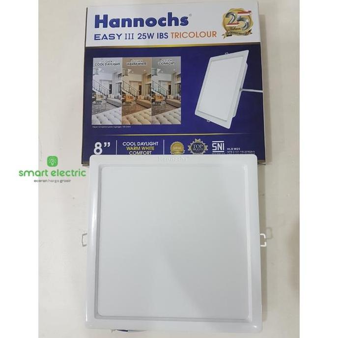 TERMURAH - Hannochs Easy Tricolour 25 Watt Lampu Downlight Kotak LED Plafon Tanam