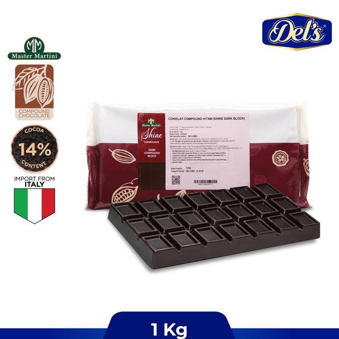 NEW SHINE DARK CHOCOLATE BLOCK - COKLAT COMPOUND 1KG ORI
