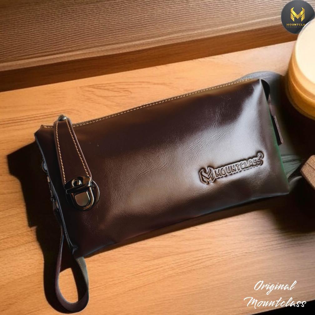 Tas Tangan Handbag Clutch Bag Pria Kulit Asli Mount Class Branded 100% Handmade Termurah