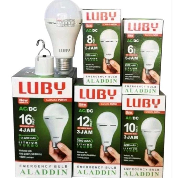 Lampu Emergency LUBY Mati Lampu Tetap Nyala Led Aladdin Nyala Terang