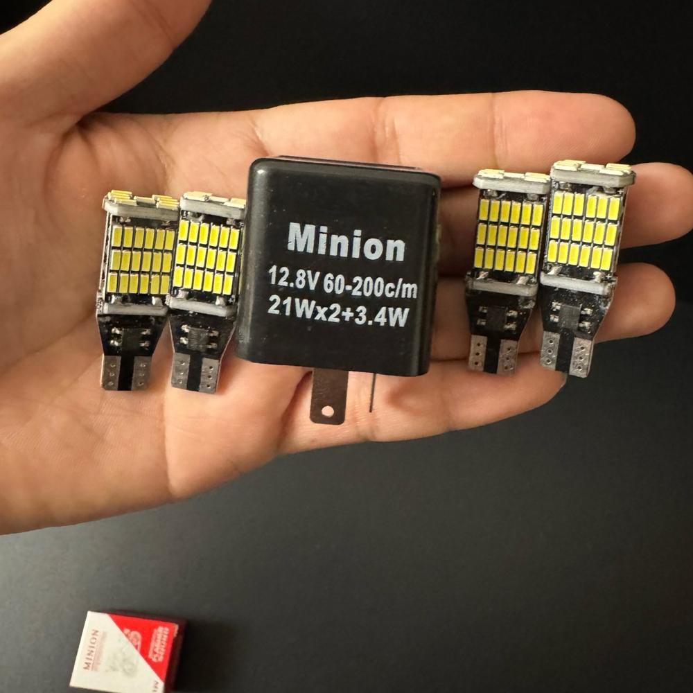 terbaru paket 1 flasher bunyi minion plus 4 sein super terang 45 mata led cocok untuk semua tipe mot