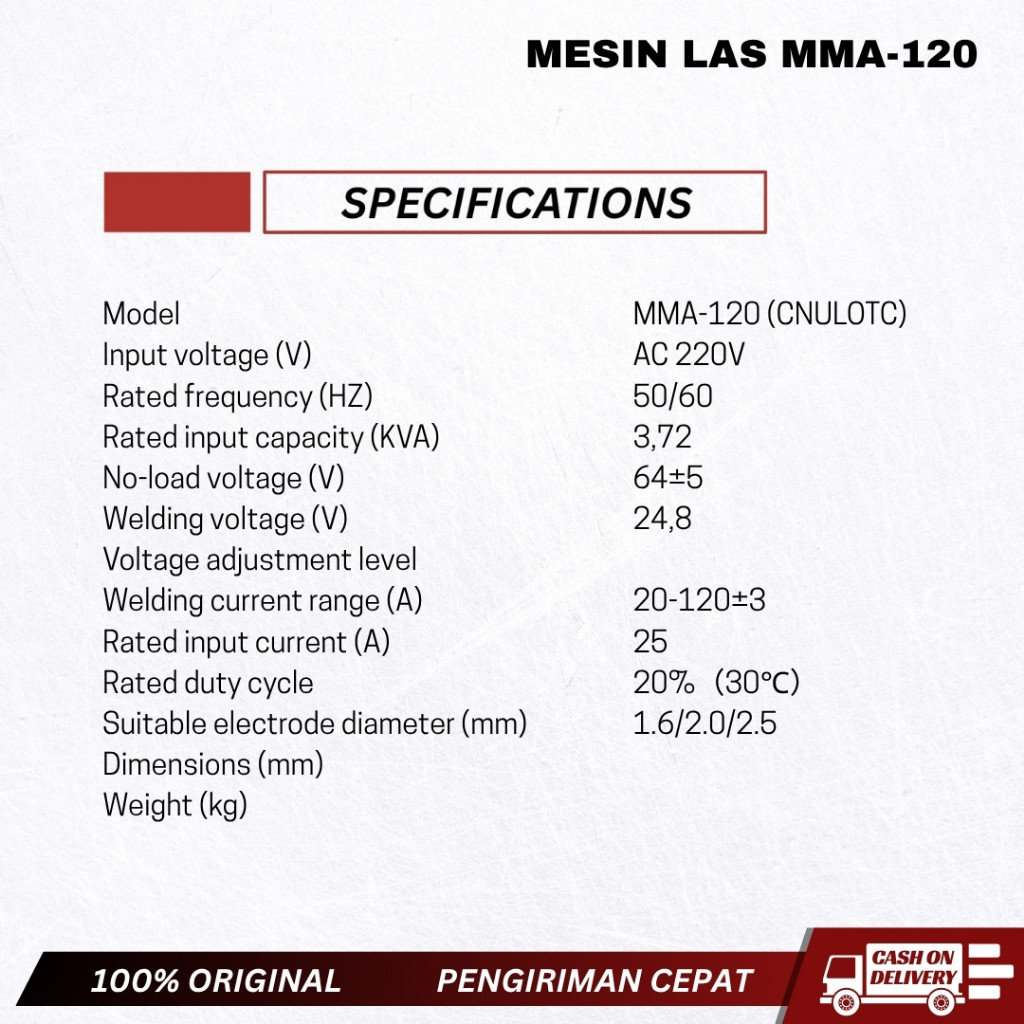 Cnulotc Mesin Las Mma-120 Alat Las Besi Mini 450W Travo Las