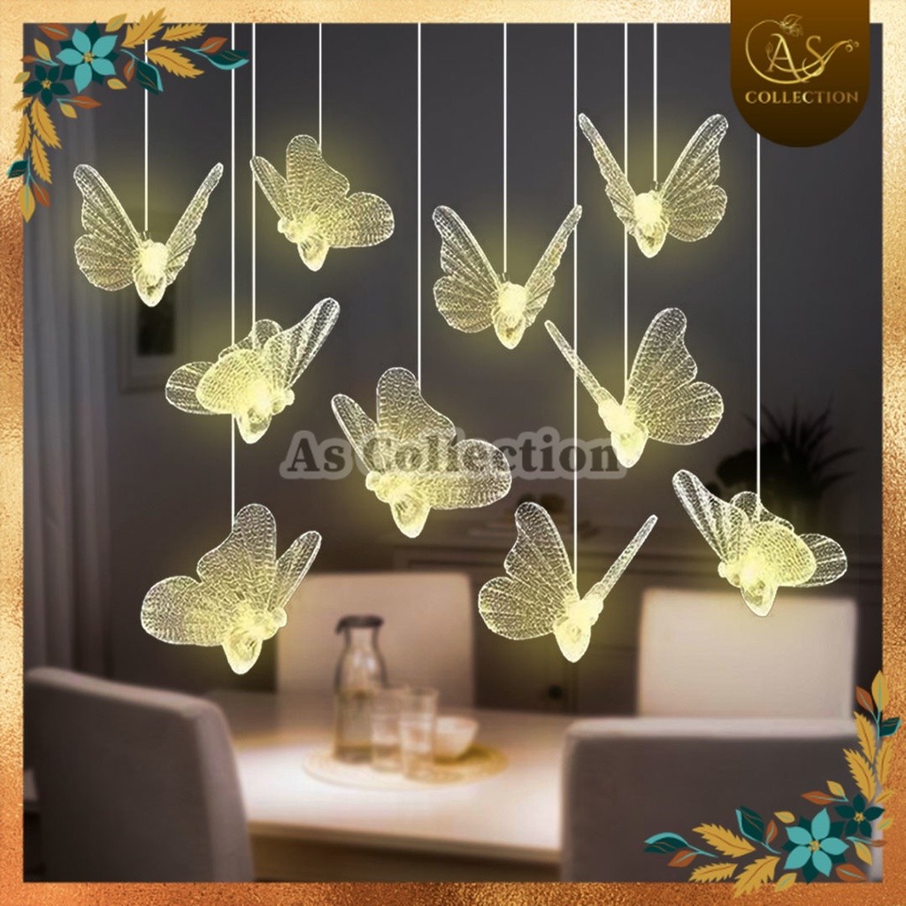 Lampu Burung Akrilik Burung Plastik Dekorasi Hias Gantung Led Dekorasi Wedding Plastik Acrylic Pelam