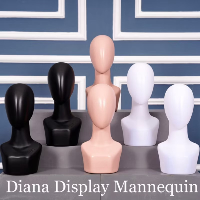 Manekin Kepala Hijab Wanita - Anak - Alien Plastik - Patung Display Hijab-Topi-Wik-Aksesoris Kepala