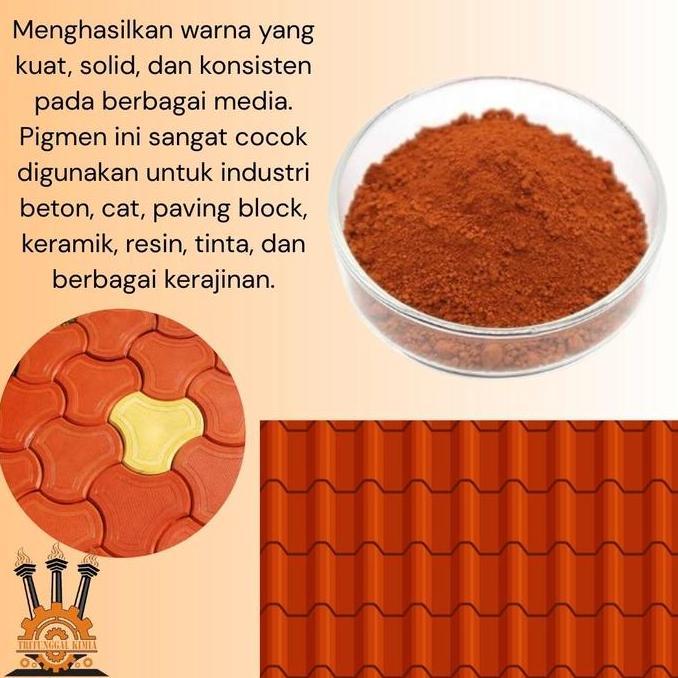 Iron Oxide Orange Pigment 1Kg Bubuk Pigmen Oksida Besi Warna Oranye Premium Serbuk Pewarna Beton, Ca