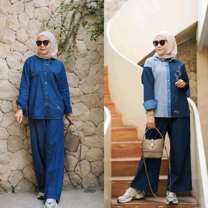 setelan celama jeans gyl authentic