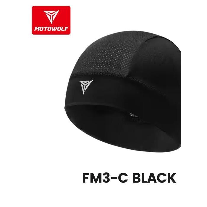 Balaclava Motowolf Quick Dry Topi Kupluk Pria Penutup Kepala Anti UV Outdoor - KUPLUK BLACK