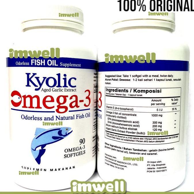 TERLARIS - Kyolic Garlic Extract Omega 3 Fish Oil 1000mg (90) - ORI