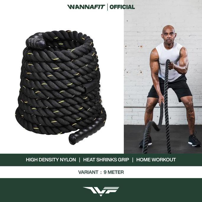 AMDOXTE WANNAFIT Battle Rope | Olahraga Tangan & Kaki | Alat Olahraga Rumah