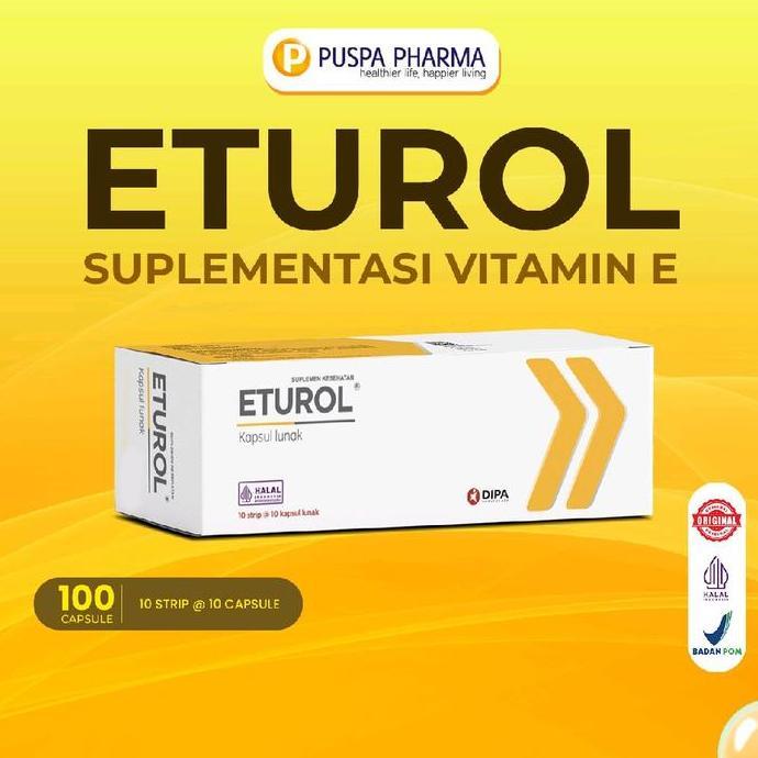 TERLARIS - Eturol - Suplementasi Vitamin E 400 IU - 100 Kapsul/Box - BPOM & HALAL