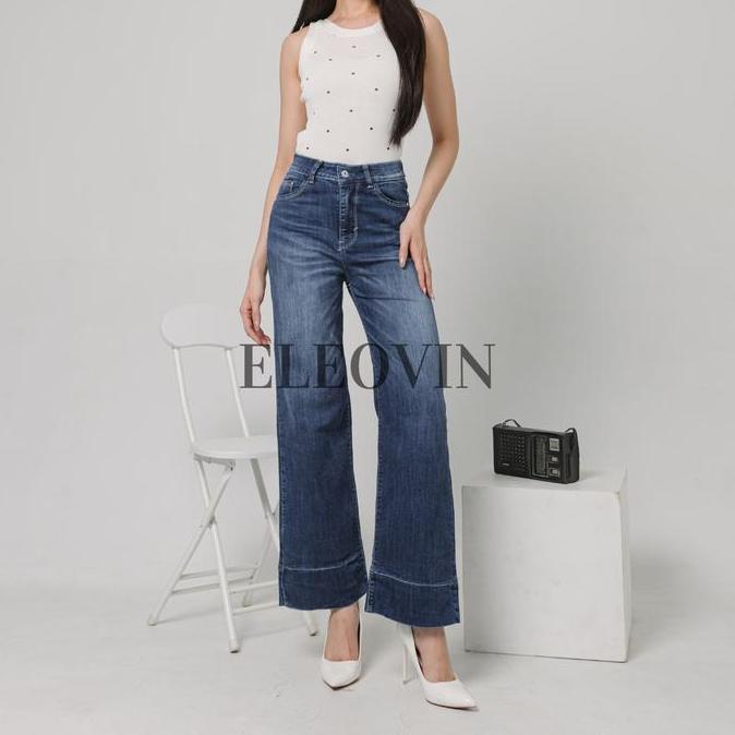 Eleovin Fashion Kulot Tommy | Celana Panjang Highwaist Wanita Premium Wanita Polos Pocket Depan Stre