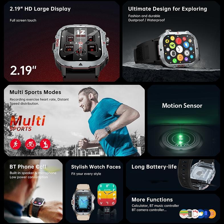 HOT SALE Totop SmartWatch C30Pro Sports Bluetooth Smartband 2.19 inch HD Screen Full Touch Bluetooth