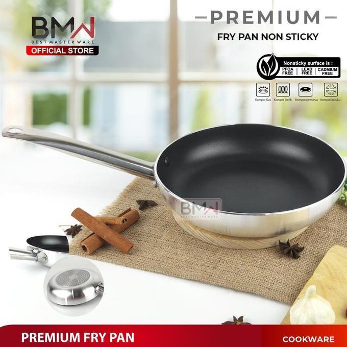 Promo Frypan Teflon Wajan Kuali Penggorengan Stainless Steel Tebal  Anti Lengket