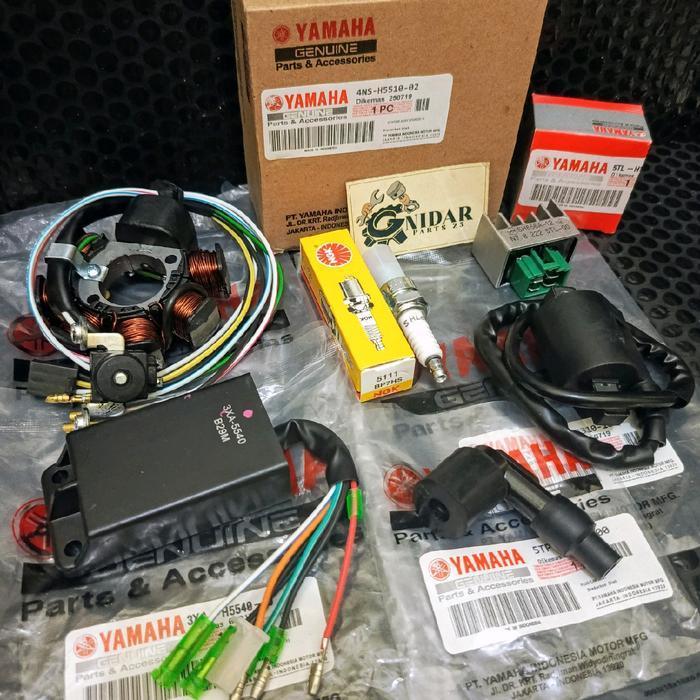 Paket Pengapian 6 Item Spull Assy + Cdi Unit + Koil Coil + Kiprok Regulator + Busi + Tutup Busi F1Zr
