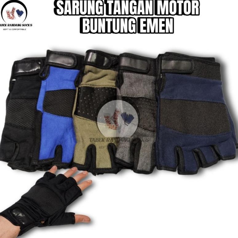 Grosir (6&12 Pasang) Sarung Tangan Motor Buntung Gym Fitnes/Sarung Tangan Motor/Sepeda Stengah Jari 