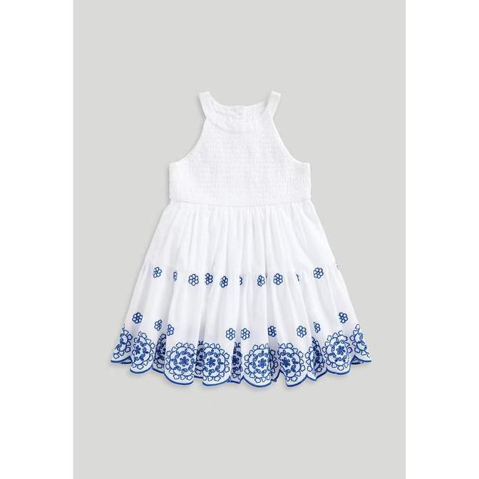 Mothercare White Embroidered Maxi Dress - Dress Anak Perempuan (Putih)