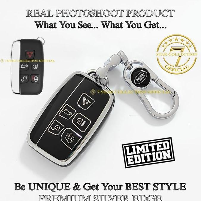 COVER CASE SARUNG KUNCI MOBIL LAND ROVER RANGE ROVER EVOQUE JAGUAR PREMIUM SILVER EDGE PROMO