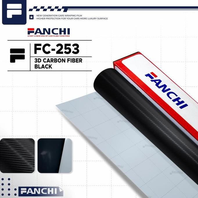 50Cm Sticker Skotlet Fanchi Fc253 Carbon 3D Hitam Doff Fanchi Meteran