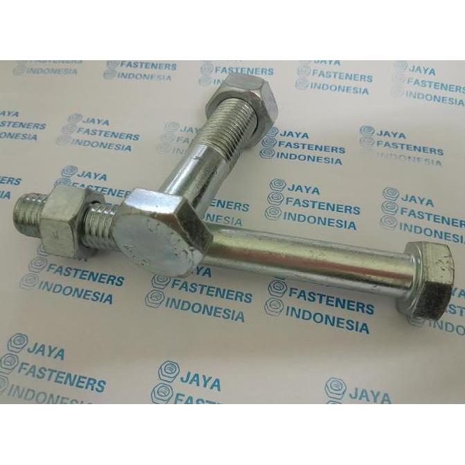 BAUT HEX M27 X 100 GALVANIS I BMP M27X100 BAUT MUR PUTIH HEXAGONAL PROMO
