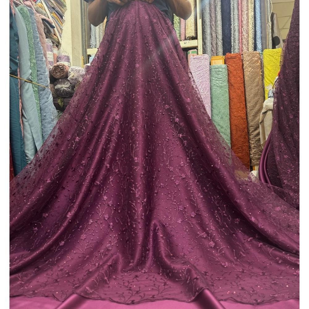 AYYS - Kain bahan Tulle akar bahan kebaya brokat akar cantik.