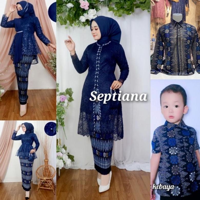 TERMURAH sk - baju kebaya  couple  ibu besan warna navy / kebaya modern  tunangan  couple  keluarga 