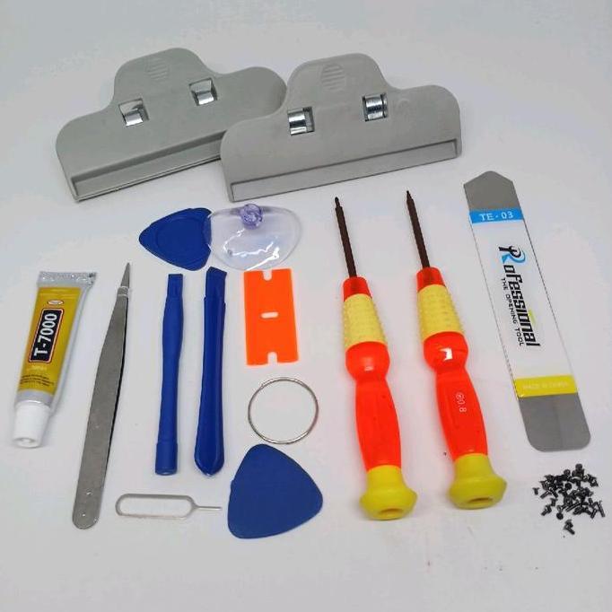 standardede - PAKET LENGKAP ALAT SERVIS BONGKAR HP HANPONE OBENG 1 IN 1SET LEM T7 3MLDONGKELAN LCD+P