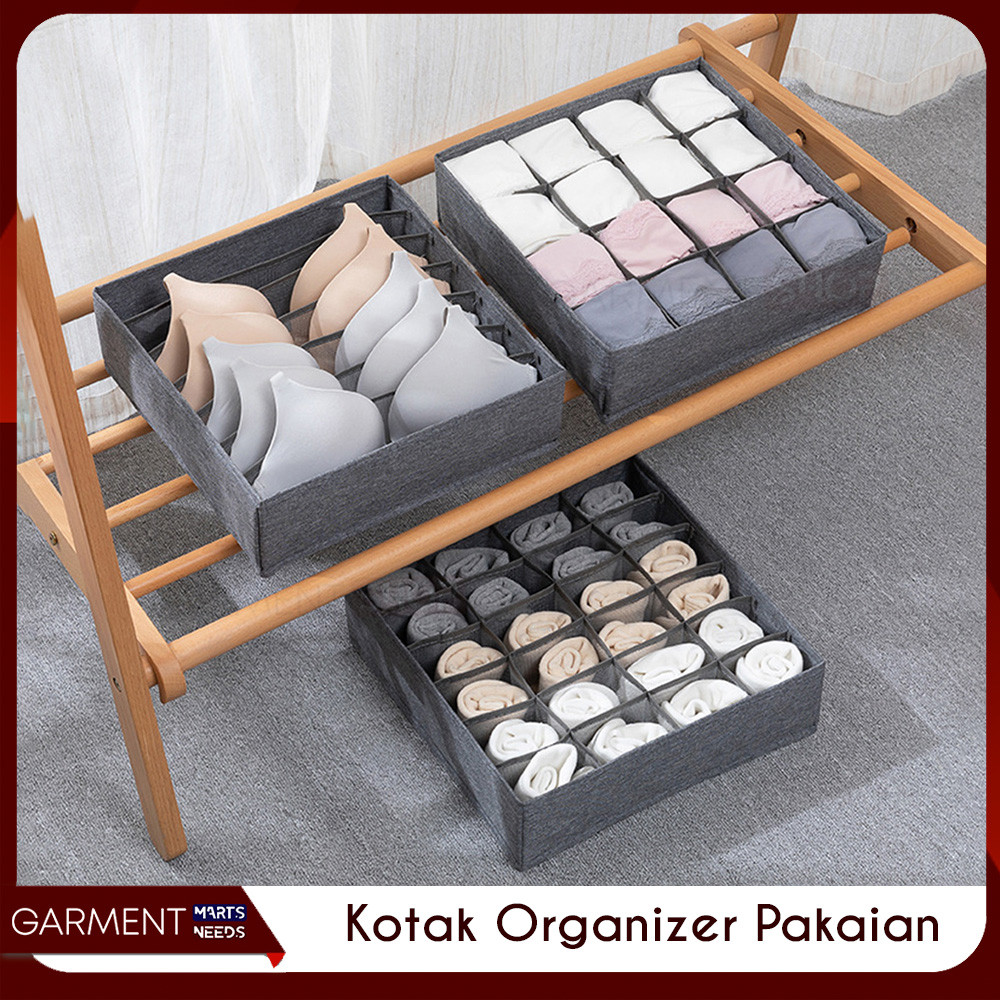 Kotak Penyimpanan Serbaguna Organizer Kain Sekat Laci Lemari Tempat Penyimpanan Celana Dalam Kaos Ka