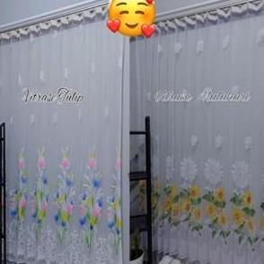 VITRAS PLISKET GORDEN UKURAN 100X200 200X200 150X200 MOTIF BUNGA