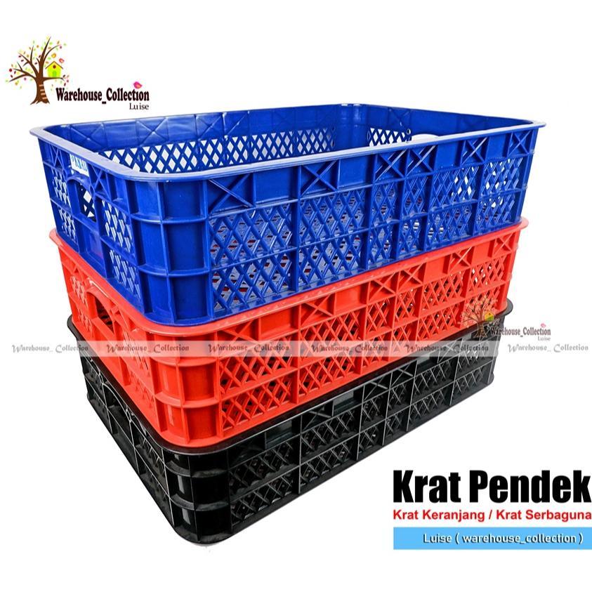 KRAT PENDEK PERSEGI PANJANG/ KRAT INDUSTRI PENDEK/ KERANJANG ROTI & BUAH SERBAGUNA/ KRAT KHADO