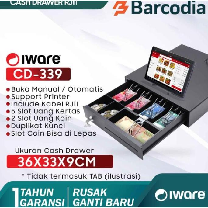 CASH DRAWER IWARE CD-339 LACI UANG KASIR 5 SLOT UANG KERTAS MURAH LACI KASIR METAL