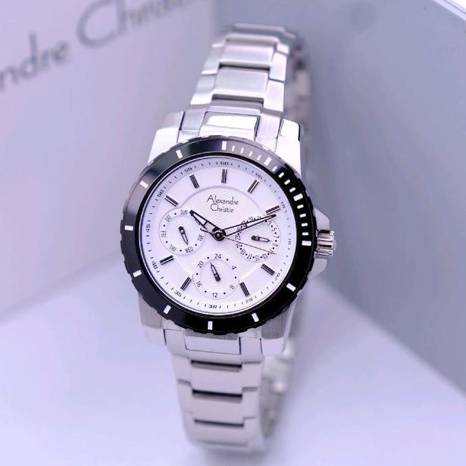 ALEXANDRE CHRISTIE. AC 6141. LADIES. SILVER RING BLACK. ORINAL Stainless