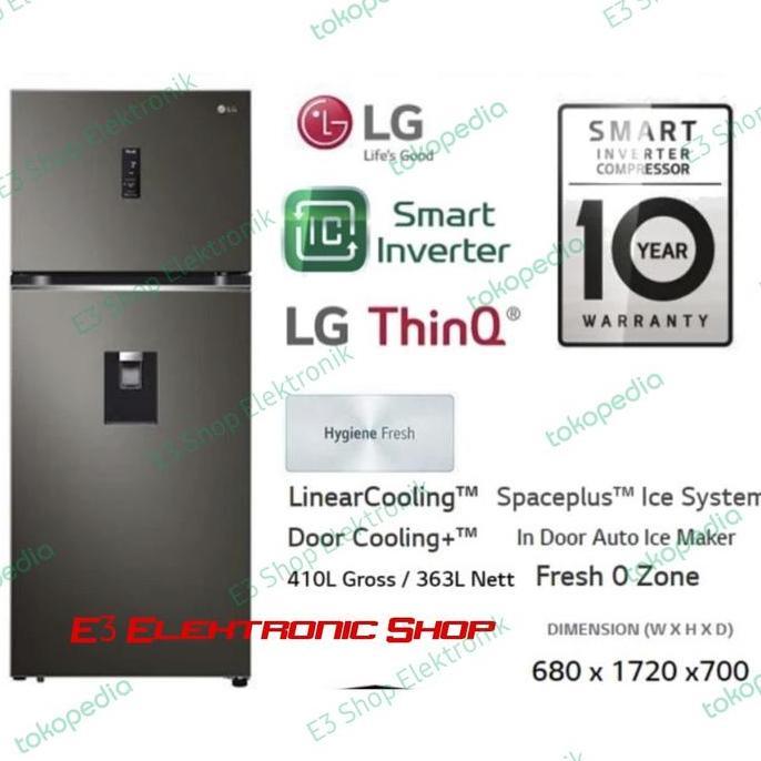 Kulkas LG GNF372PXAK Smart Inventer Water Dispenser Wifi GN F372 PXAK