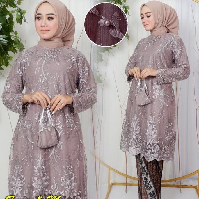 Set Kebaya Modern Tunik Brukat Jumbo Ld 120 Baju Kebaya Modern Kebaya Wisuda Setelan Kondangan Wanit